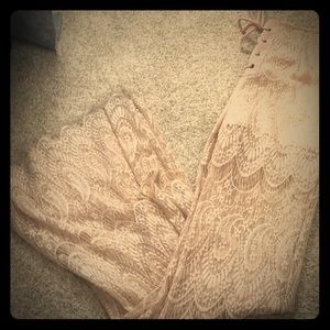 Adorable lace detail pants with shorts liner